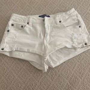 Cute nice girls white jean shorts